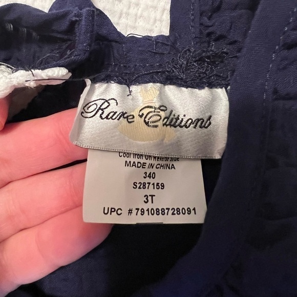 Seersucker navy and white lace summer set - Picture 5 of 5